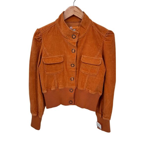 Tulle Jackets & Blazers - Tulle Corduroy Festival Hippie Boho Jacket‎ Womens Large Orange Cotton NEW